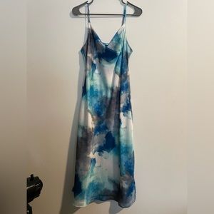 Madison Marcus Blue Tye Dye Slip Dress